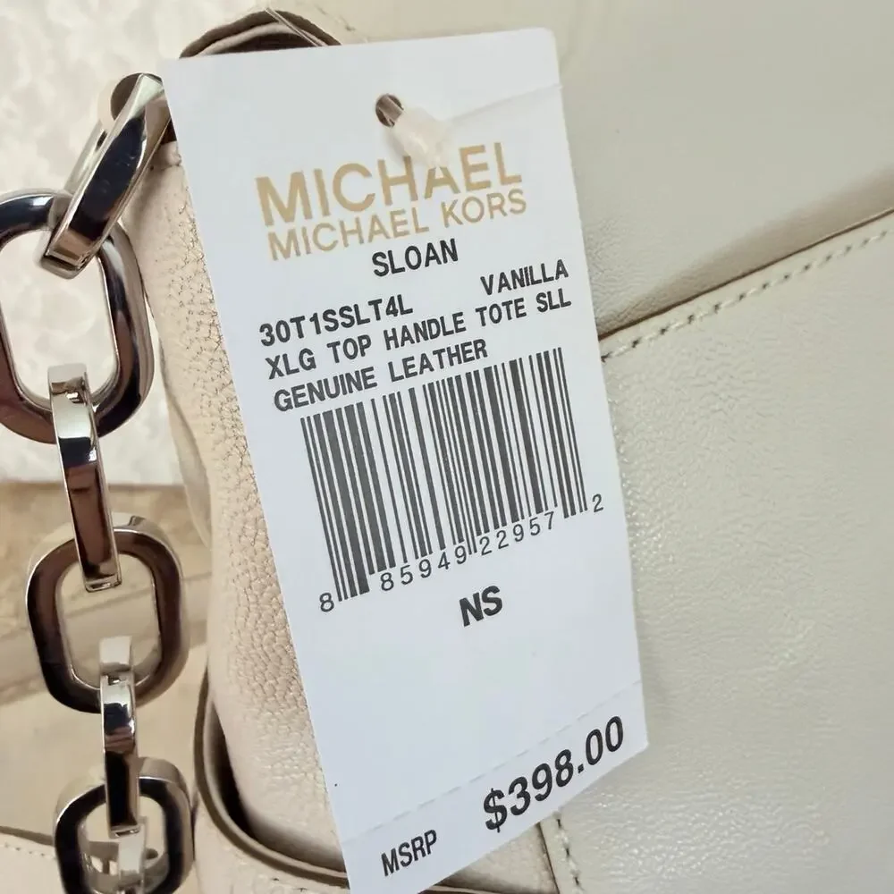 MICHAEL KORS Sloan vanilla/cream caviar textured leather shoulder bag crossbody